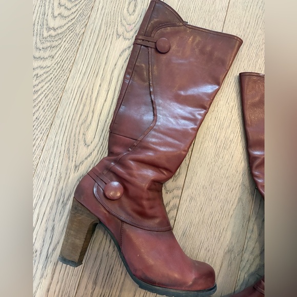 Miz Mooz Burgundy Heeled Boots - Picture 2 of 11